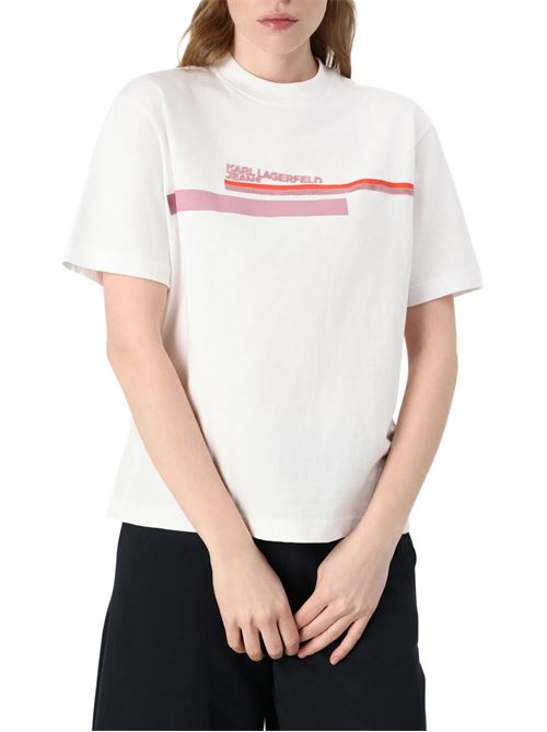 T-shirt donna bianca in jersey Karl Lagerfeld jeans | A2W17032100